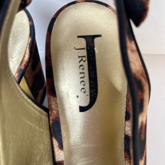 J.Renee Women's Animal Print Open Toe Sling Back Shoes Size 9M Fabric - Picture 3 of 12